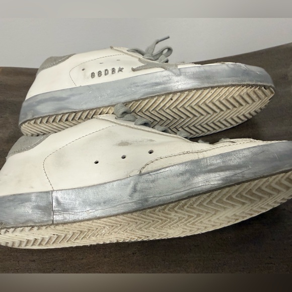 Golden Goose White and Silver Star Sneakers - Picture 10 of 16
